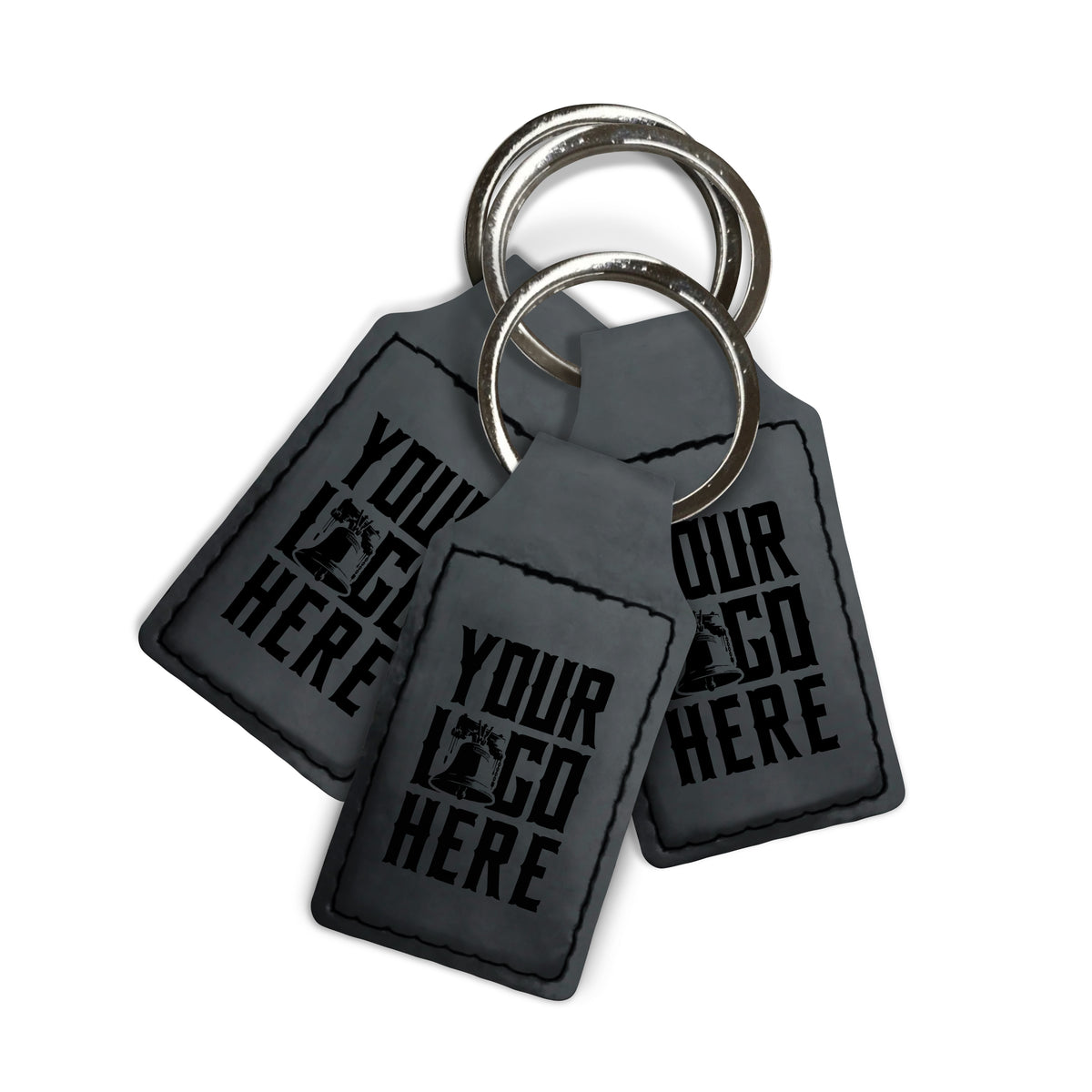 Premium Leatherette Keychain: Black