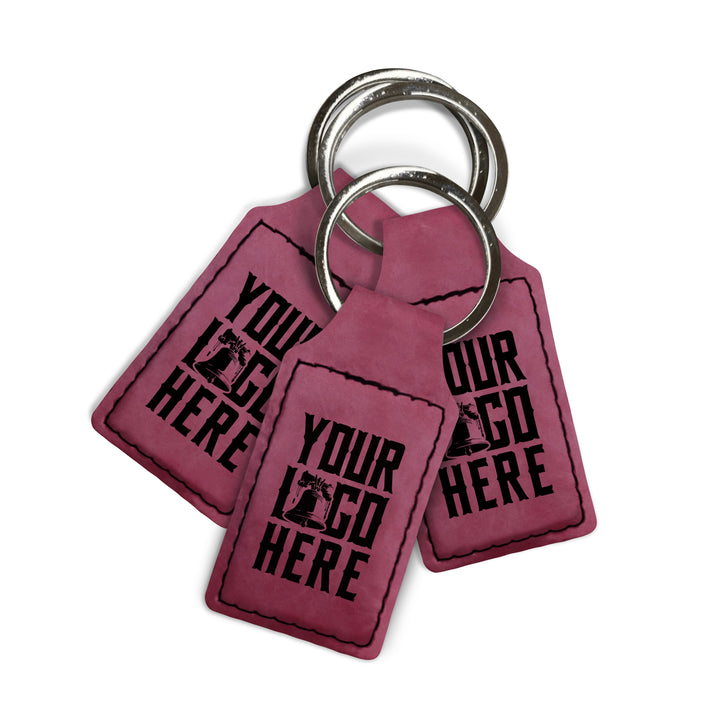 Premium Leatherette Keychain: Maroon