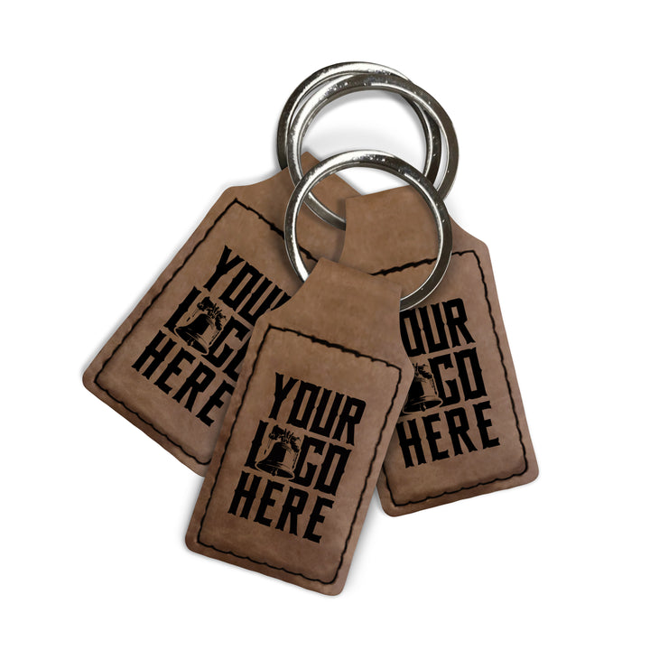 Premium Leatherette Keychain: Walnut